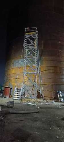 Aluminium Mobile Scaffolding Tower - 10.30 Mtr Height, 1350mm Width | Heavy Duty Double Width, Internal Ladder, Easily Moveable, Rust Proof Design