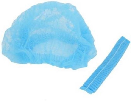 Light Weight Skin Friendly Smooth Texture Unisex Blue Disposable Surgical Cap - Woven Material, Oval Shape, Comfortable Wide Elastic Band