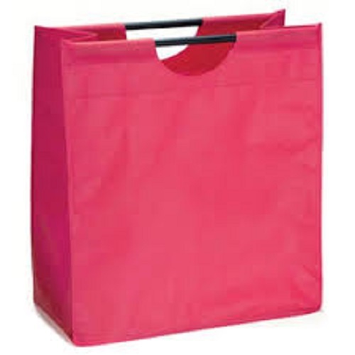 Light Weight Attractive Plain Pink Recyclable D Cut Non Woven Carry Bags - Non Woven Fabric, With Handle | Eco Friendly, Durable, Household Use