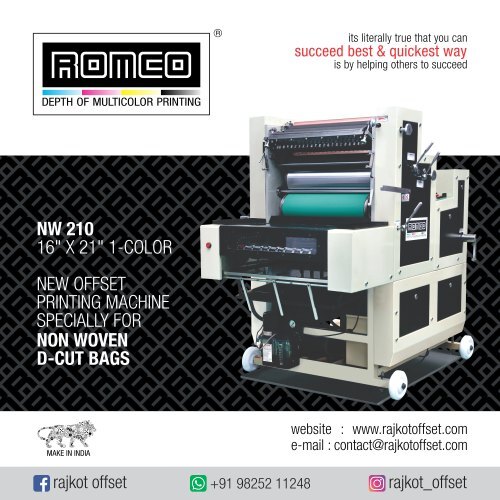 Control Card New Offset Printing Machine Specially For Non Woven D Cut Bag