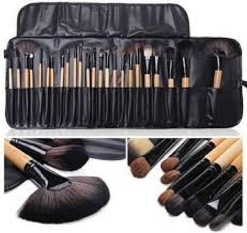 White Large Black With Brown Cosmetic Brush Set