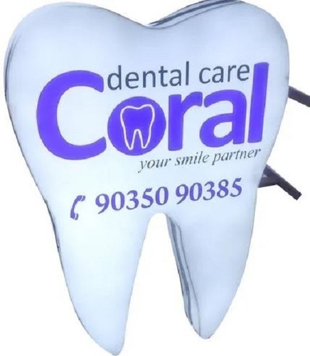 Teeth Shape Electric Acrylic Led Dental Logo Sign Board