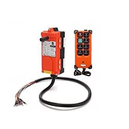 DeHMY Industrial Radio Remote Controller - Plastic Material 12x15x10 cm Dimensions | AC/DC 36-440V Emergency Stop Feature Wireless Control Heavy Duty Model New Condition Orange and Black Color