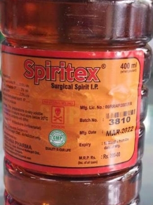 Easy To Apply Surgical Spirit - Liquid Form, External Use Only | Black Plastic Bottle Packaging for Clinic, Hospital, Laboratory Usage