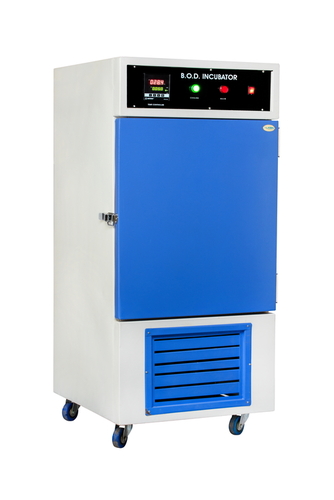 Laboratory B.O.D. Incubator - Stainless Steel 60.00 Inch Height 29.00 Inch Length Blue & White Color 230 V Voltage | Digital Display Castor Wheels for Easy Movement 65.00 Kilograms Weight