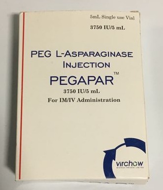 Peg L Asparaginase Injection - 3750IU in 5mL USP Glass Vial | Anti Cancer Drug for Adults and Children Clinical Use Pack of 5 Units