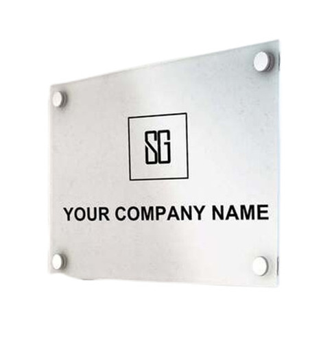 Acrylic Sign Board - Glass & Acrylic, Rectangular Shape | High Efficiency, Weather and Crack Resistant, Easy to Install, Wall Mounted, All Sizes Available, Gray Color, Waterproof, Non-Electric Power Supply